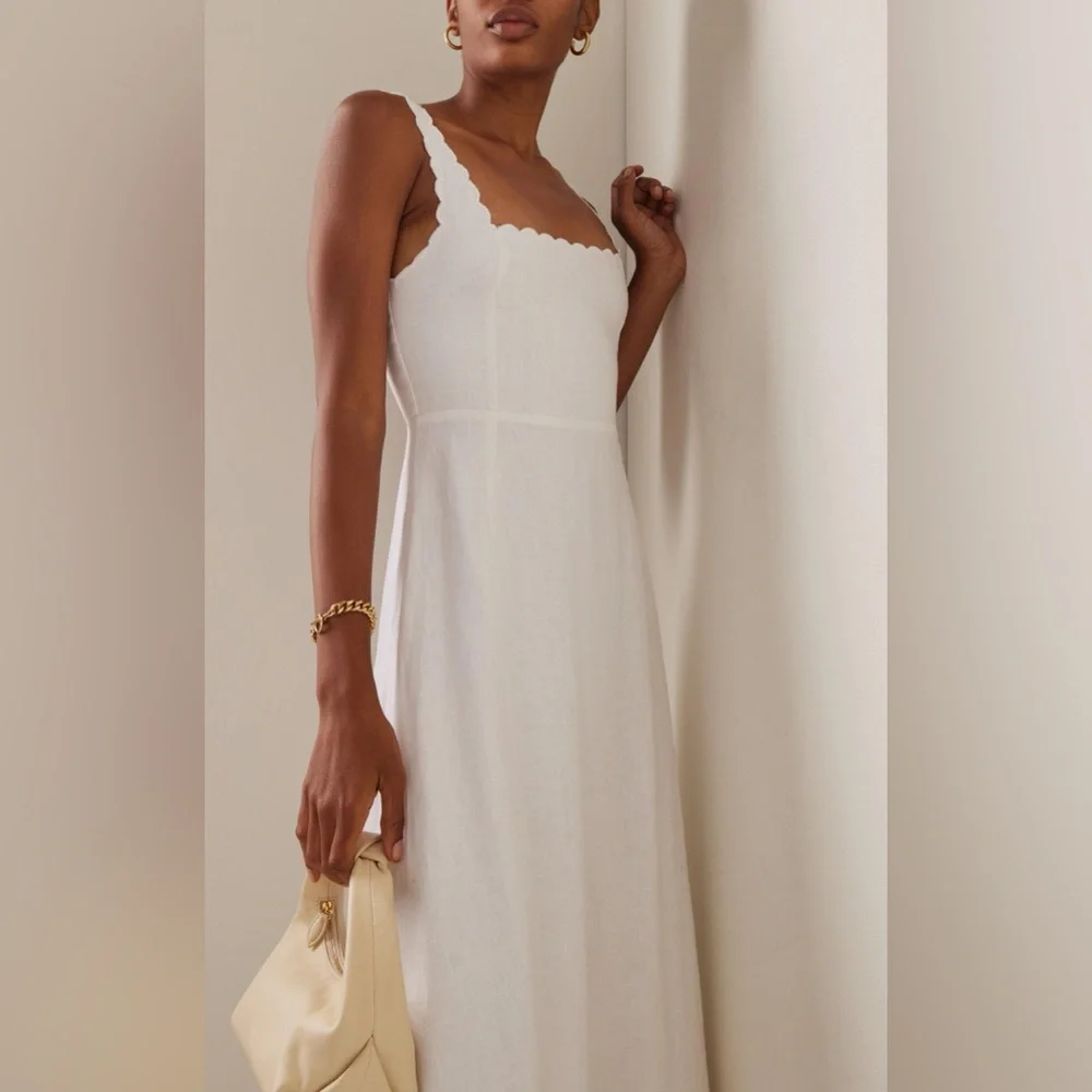 Posse linen dress with scallop trim - Picture 2 of 8